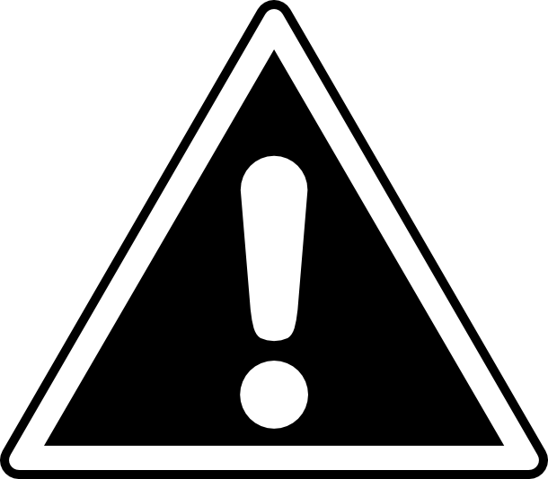 black and white caution sign indicating placenta encapsulation safety 
